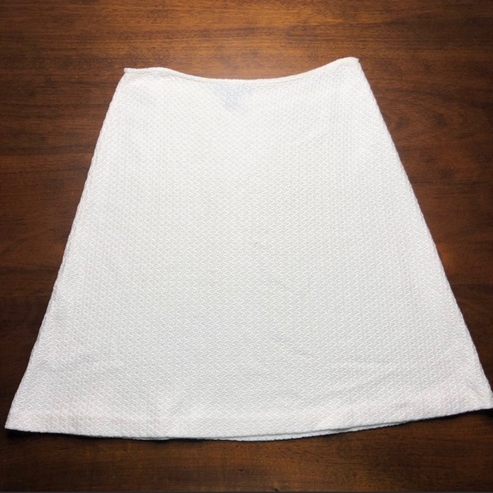 St. John A-Line Knit Cream Skirt